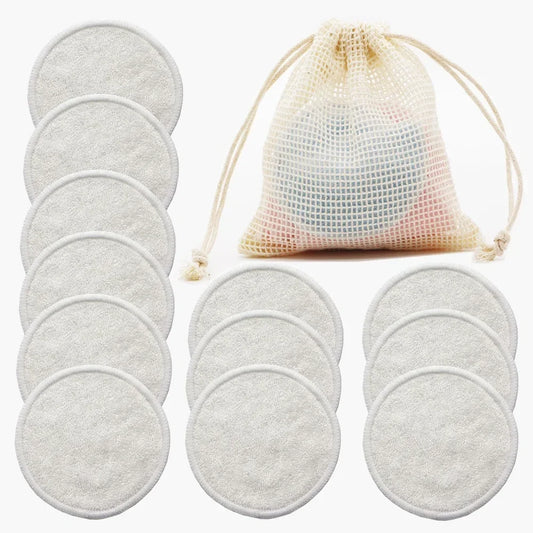 12PCS Milieuvriendelijke Herbruikbare Make-up Verwijder Pads - Zachte Bamboe Doek voor Moeiteloze Huidverzorging en Reiniging