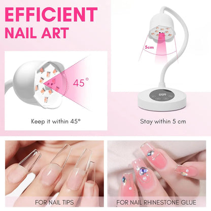 Makartt 10W Oplaadbare UV Nagellamp met Sensor - Draagbaar LED Licht voor Snelle Acrylnagelverlengingen en Gelpolish Uitharden