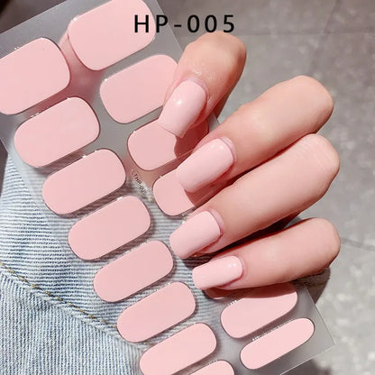 16 Stunning 5D Volledige Dekking Nagelstickers - Semi-Genezen UV Gel Wraps voor Modebewuste Nagelkunst en Verlengingen!