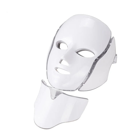 Levende 7-kleurige LED-gezichtsmasker met neklicht - Geavanceerde fotontherapie voor huidverjonging, anti-acne behandeling en verstevigende massage