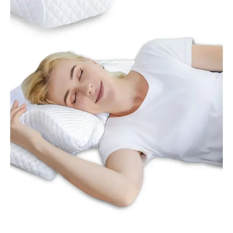 Luxueus 2-in-1 Ergonomisch Geheugenfoam Cervicaal Kussen - Snelle Terugstuiter Design voor Ultieme Nekpijnverlichting en Comfortabele Slaap