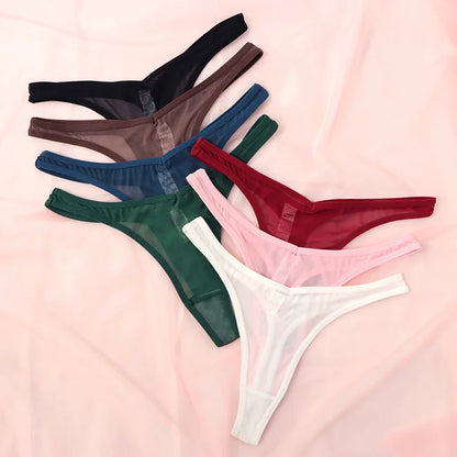 Strak & Sensueel: Vrouwelijke Naadloze Tanga's - Flirtige Tanga Lingerie van Zachte Translucente Gaas