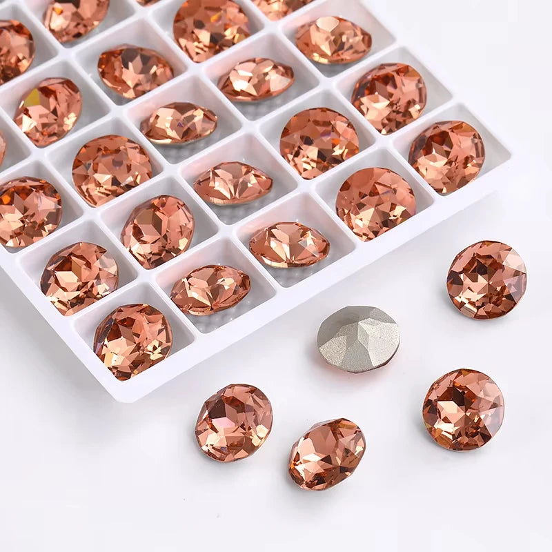 20 Pieces of Round K9 Glass Rhinestones Pointback Crystal 32 Facet Loose Stones for Jewelry Making Nail Art Garment Decor