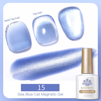 Betoverende Zilveren Maanlicht Kat Magnetische Gel Nagellak - Witte Licht Sprankelende Glitter, Semi- Permanente Nagellak (10ml)