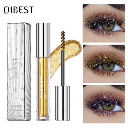 QIBEST Sprankelende Diamant Mascara - Langdurige, Sneldrogende Formule voor Verleidelijke Krul en Verlengen van je Wimpers - Glamoureuze Schoonheid Essential voor Vrouwen