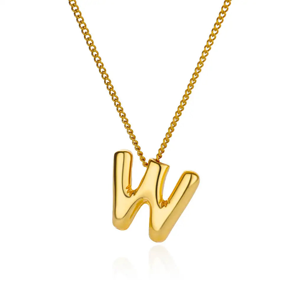 Stijlvolle Chunky Initial Hangertjes Kettingen voor Vrouwen - Gouden RVS A tot Z Bedels, Waterdichte Sieraden Perfect als Verjaardagscadeaus!