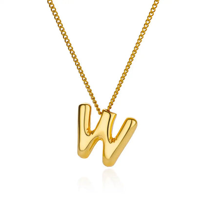 Stijlvolle Chunky Initial Hangertjes Kettingen voor Vrouwen - Gouden RVS A tot Z Bedels, Waterdichte Sieraden Perfect als Verjaardagscadeaus!
