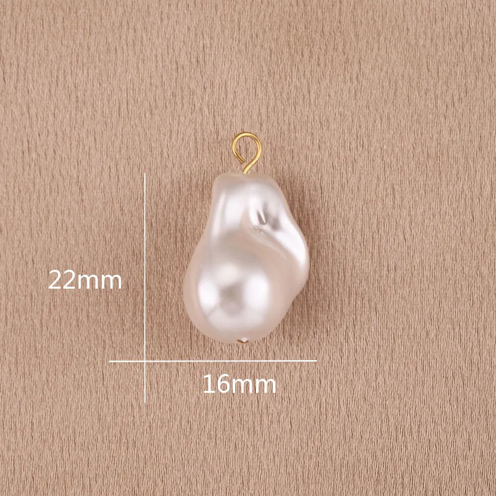 Imitation Pearl Charms for Jewelry Making Heart Round Pendants DIY Earrings Necklaces Craft Supplies