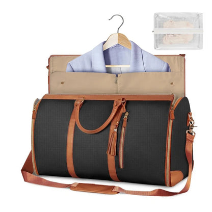 Stylish and Spacious Foldable Women's Travel Duffel Bag - Perfect for Business and Leisure with Durable PU Leather Design