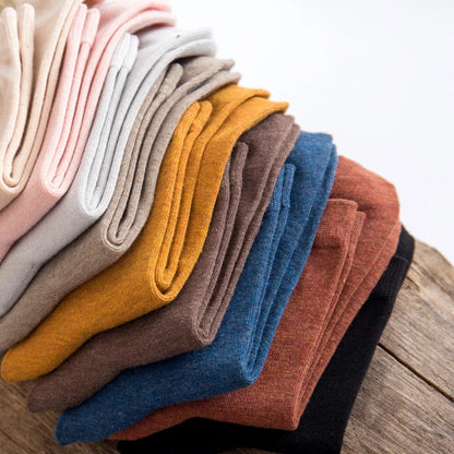 5 /10 Pairs Spring Women's Harajuku Solid  Thin Candy Color Colorful Bamboo Fiber Socks