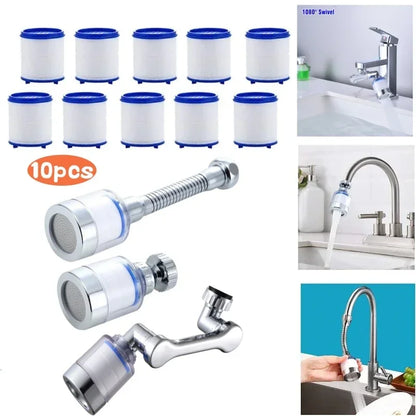 10-delig Drukgestuurde Bubbler Filter Set – Geavanceerde Kraan Purifier & Douchefiltratie voor Verwijdering van Chloor en Zware Metalen in uw Keuken