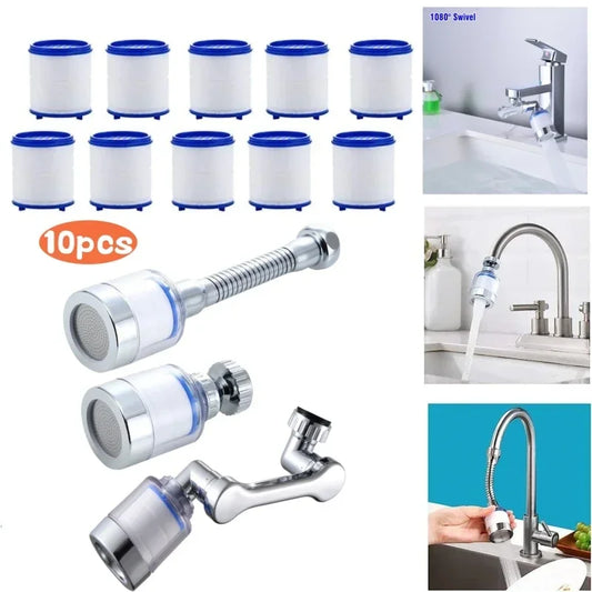 10-delig Drukgestuurde Bubbler Filter Set – Geavanceerde Kraan Purifier & Douchefiltratie voor Verwijdering van Chloor en Zware Metalen in uw Keuken