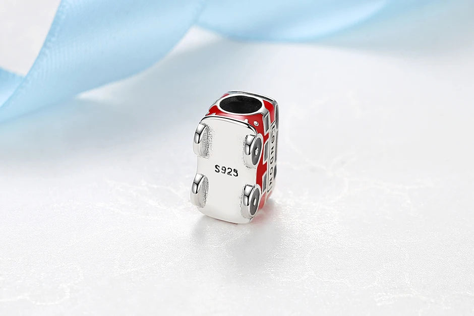 925 Sterling Silver London Bus Charm Bead