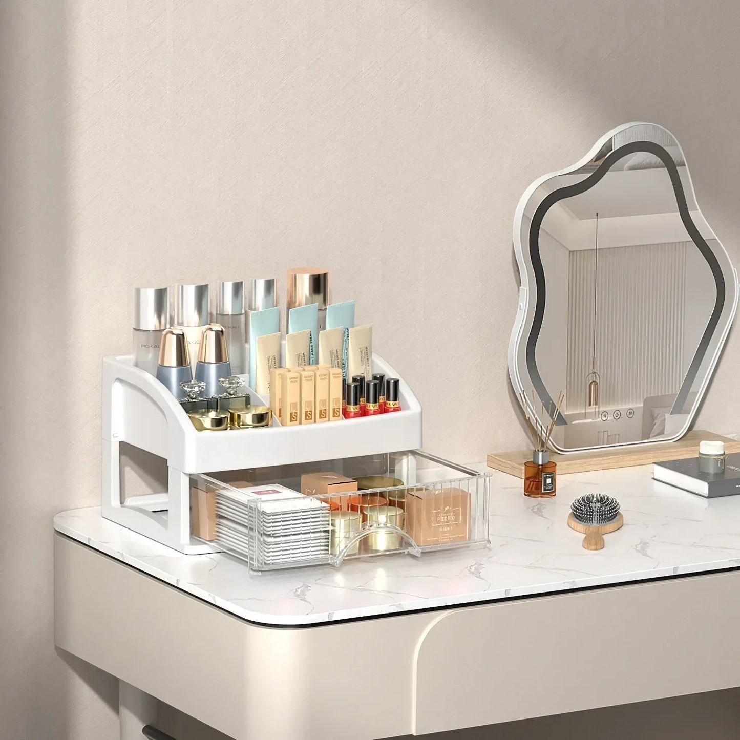 Elegante Acryl Make-up Organizer - Duidelijke Cosmetische Opslagoplossing voor uw Toilettafel