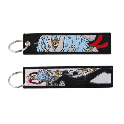 Stijlvolle Japanse Anime Geborduurde Sleutelhangers – Perfecte Sleuteltags voor Motorfietsen, Auto's en Rugzakken – Trendy Sleutelhanger Cadeaus voor Vrienden!