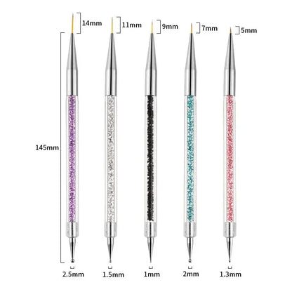 Ultimatieve Nail Art Penseelset: 5 of 20 Professionele Ontwerptools voor Indrukwekkend Schilderen, Tekenen en Dots - Perfect voor Manicures!