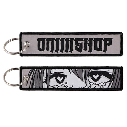 Stijlvolle Japanse Anime Geborduurde Sleutelhangers – Perfecte Sleuteltags voor Motorfietsen, Auto's en Rugzakken – Trendy Sleutelhanger Cadeaus voor Vrienden!