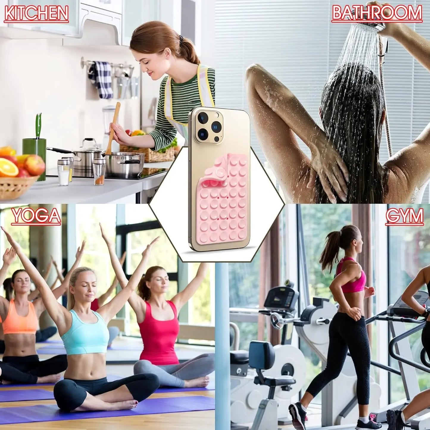 Revolutionaire Dubbelzijdige Siliconen Zuignap Telefoonhouder met Afneembare Stand – Perfect voor Handsfree Selfies en Video's op Elke Muur!