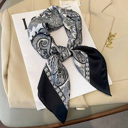 Chique 2023 Zijden Nek Sjaal met Elegante Paardenprint voor Vrouwen - Veelzijdige Vierkante Haarwraps, Foulards en Bandana Opties