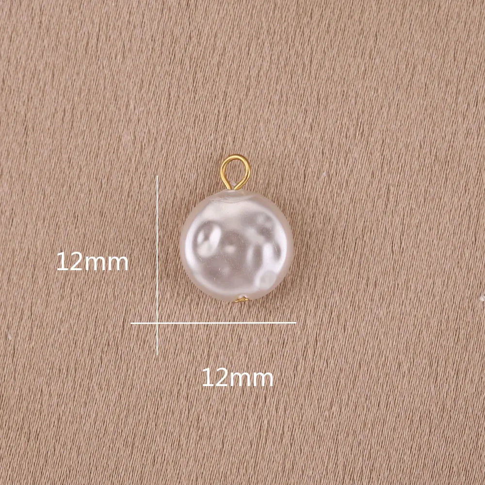 Imitation Pearl Charms for Jewelry Making Heart Round Pendants DIY Earrings Necklaces Craft Supplies