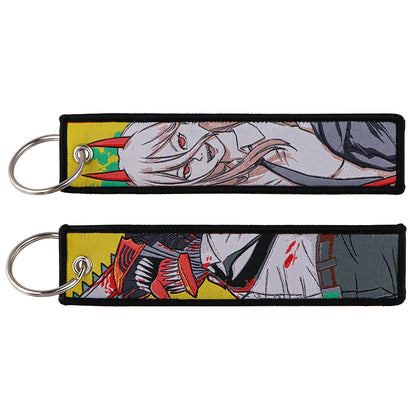 Stijlvolle Japanse Anime Geborduurde Sleutelhangers – Perfecte Sleuteltags voor Motorfietsen, Auto's en Rugzakken – Trendy Sleutelhanger Cadeaus voor Vrienden!