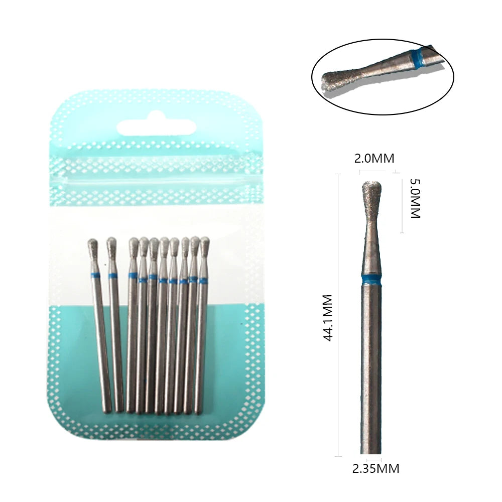 Ultimate 10-delige Diamanten Vijl Bit Set voor Perfecte Manicure & Pedicure met Elektrische Machine - Inclusief Borstel en Freesgereedschap
