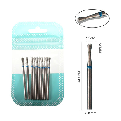 Ultimate 10-delige Diamanten Vijl Bit Set voor Perfecte Manicure & Pedicure met Elektrische Machine - Inclusief Borstel en Freesgereedschap