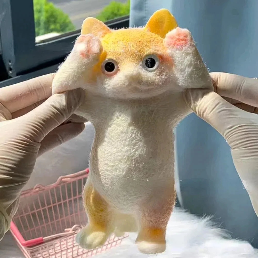 Schattige Extra Grote Flocking Kat Stressverlichting Speelgoed - Perfect Sensory Fidget voor Kinderen en Volwassenen! Ideaal voor Angsten en Ontspanning, Knijp je Zorgen Weg!