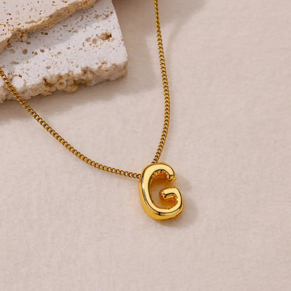 Stijlvolle Chunky Initial Hangertjes Kettingen voor Vrouwen - Gouden RVS A tot Z Bedels, Waterdichte Sieraden Perfect als Verjaardagscadeaus!