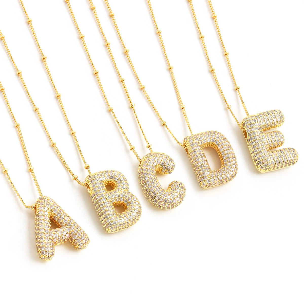 Prachtige Luxe Zirkon Kristal 26 Engelse Letters RVS Kettingen voor Vrouwen – Trendy Choker Ketting Sieraden Groothandel