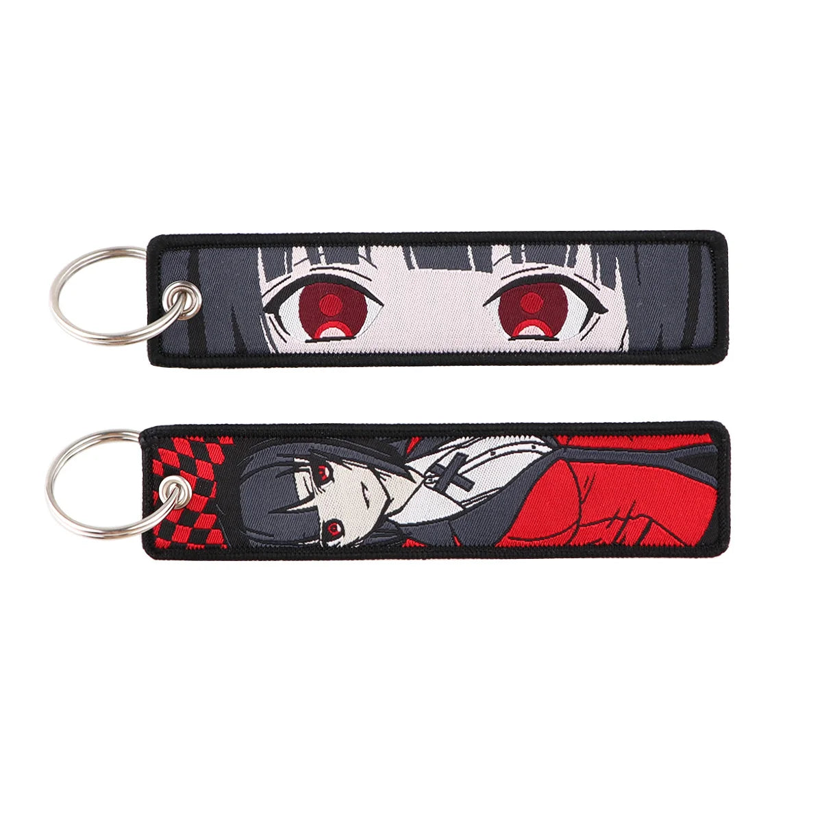 Stijlvolle Japanse Anime Geborduurde Sleutelhangers – Perfecte Sleuteltags voor Motorfietsen, Auto's en Rugzakken – Trendy Sleutelhanger Cadeaus voor Vrienden!