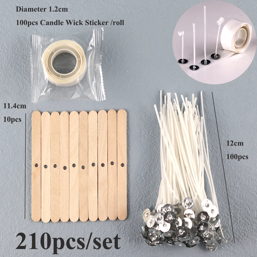 Candle Wick Sets and Kits | Pre-Tabbed Cotton Wicks, Holders and Accessories for Candle Making | Multiple Sizes