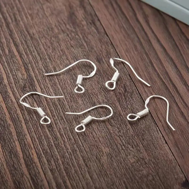 925 Sterling Silber Ohrhaken 100 Stück Ohrring Haken für DIY Schmuckherstellung Bastelbedarf