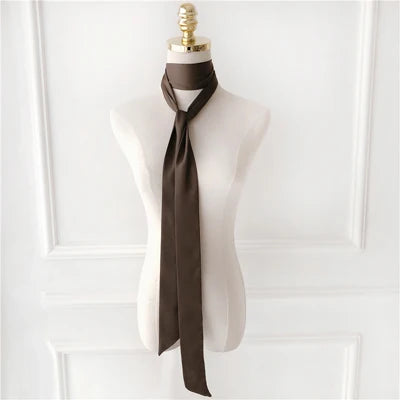 Chic 190x5cm Dames Smalle Sjaal - Elegante Effen Kleur Chiffon Zijde in Levendig Rood met Veelzijdige Stylingmogelijkheden: Knoop, Taslint, Haarband of Choker!