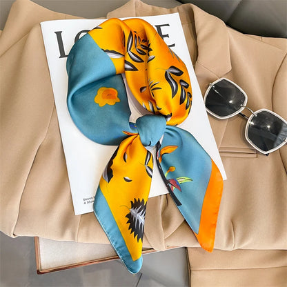 Chic Satijnen Zijden Geruite Sjaal voor Vrouwen - Elegante Hals- en Haarband, Perfect voor Werk en Mode in 2021 - Stijlvolle Hijab en Foulard Accessoire
