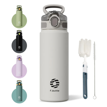 FEIJIAN Geïsoleerde RVS Thermosfles met Rietje - Perfecte 600ml & 720ml Waterbeker voor Buitensporten!