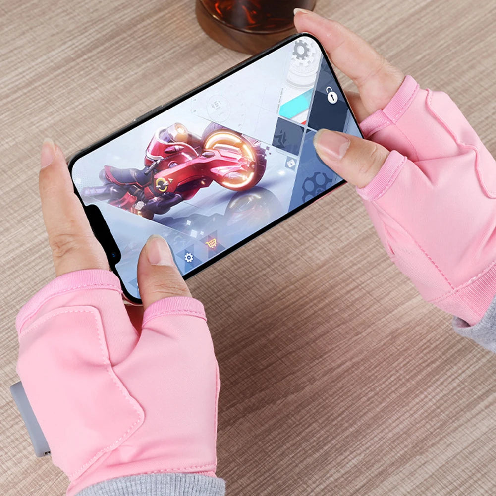 Ultieme Oplaadbare Touchscreen Verwarmde Handschoenen - 360° Warmte voor Buiten Hiking en Fietsen, Vingerloze Ontwerp voor Maximale Behendigheid!