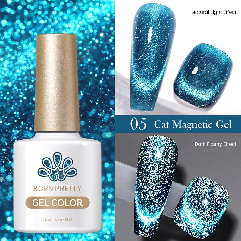 Betoverende Zilveren Maanlicht Kat Magnetische Gel Nagellak - Witte Licht Sprankelende Glitter, Semi- Permanente Nagellak (10ml)