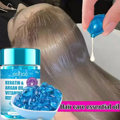 Revitalizeer je Haar met Magische Haar Vitamine Capsules - Keratin Olie voor Snelle Herstel, Zijdezachte Textuur en Stralende Glans! Diepe Hydratatie Oplossing voor Kroezig, Droog Hoofdhuid.