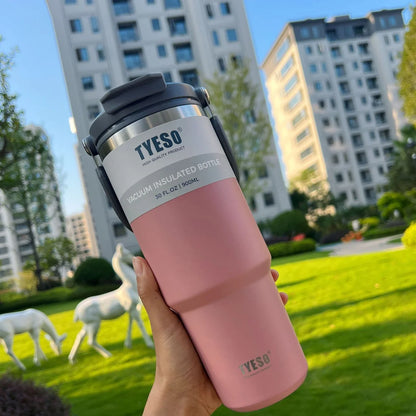 Tyeso Premium RVS Geïsoleerde Koffiemok - Dubbele Laag Thermische Reisbeker voor Warme & Koude Dranken