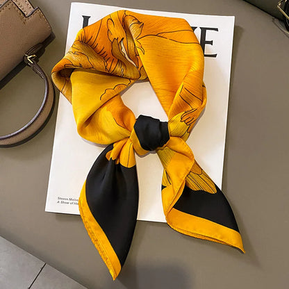 2024 Elegante Zijden Kattenprint Sjaal - Stijlvolle Hoofddoek & Sjaaltje voor Vrouwen - Luxueuze Satijnen Vierkante Sjaal & Multifuntionele Hijab Bandana