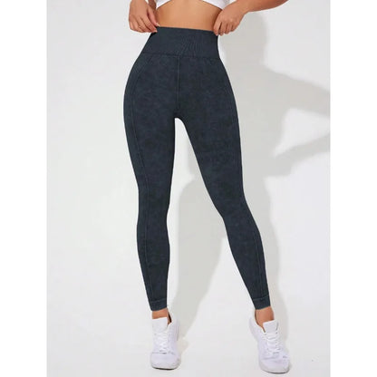 Glimmende Frosted Hoge Taille Yoga Leggings voor Vrouwen - Naadloze Tights met Heup-Liftende Ondersteuning voor de Sportschool, Hardlopen en Actieve Sporten
