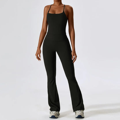 Til je training naar een hoger niveau: 2-delige dames yoga set met hoge taille flare leggings en stijlvolle mouwloze vest top voor ultiem comfort en prestaties