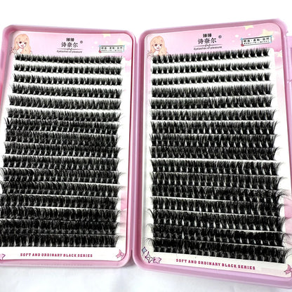 Adembenemende 570/640 stuks Individuele Cluster Wimpers - Dikke & Fluffy 30D/100D Mix Lengte voor Perfecte Doe-Het-Zelf Extensions!