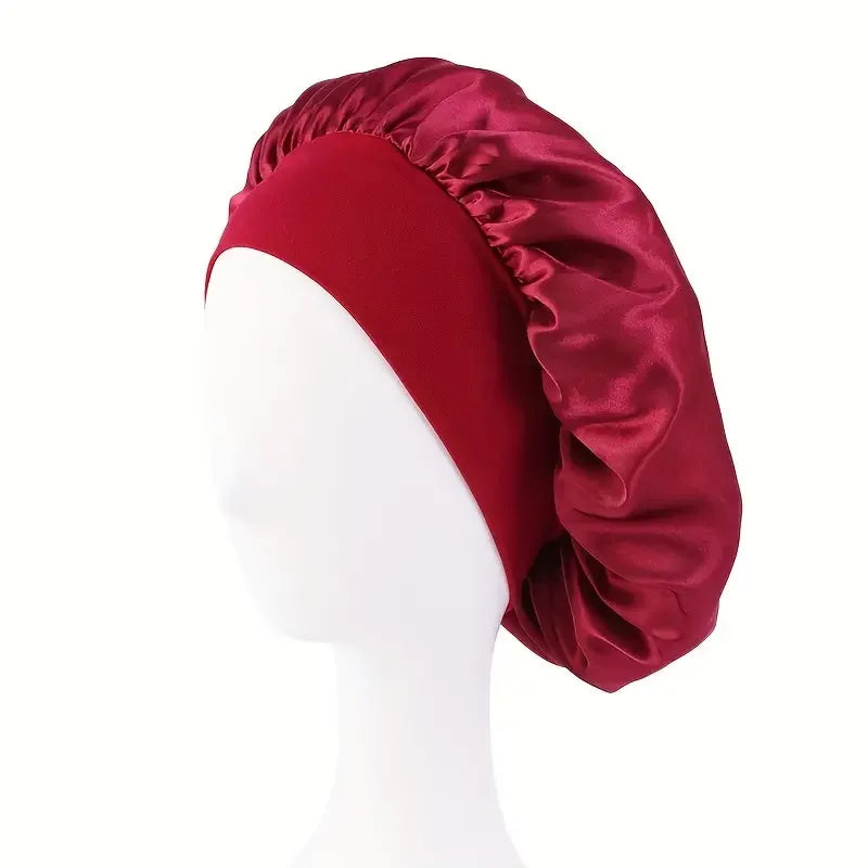 Satin Bonnet Silk Hair Bonnet Sleeping Sleep Bonnets Large Wide Soft Band for Curly Hair Braids Women's Night Cap for Hair Care