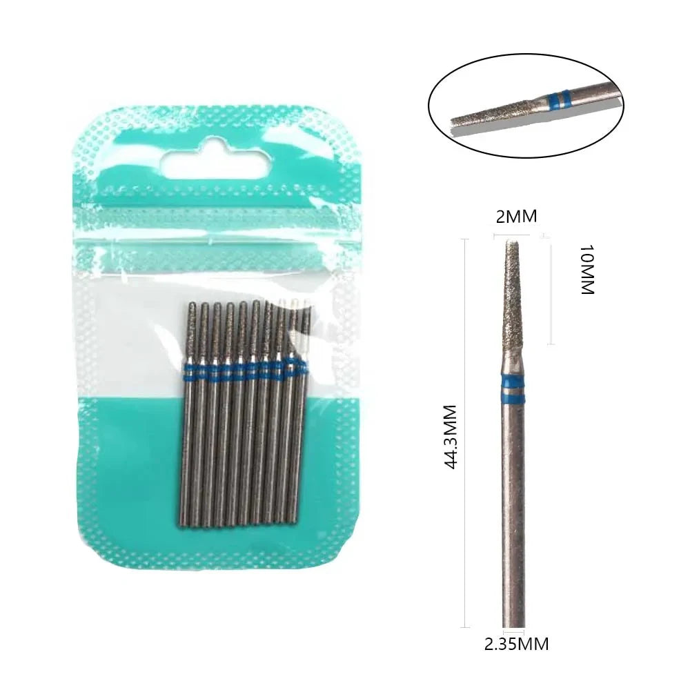 Ultimate 10-delige Diamanten Vijl Bit Set voor Perfecte Manicure & Pedicure met Elektrische Machine - Inclusief Borstel en Freesgereedschap