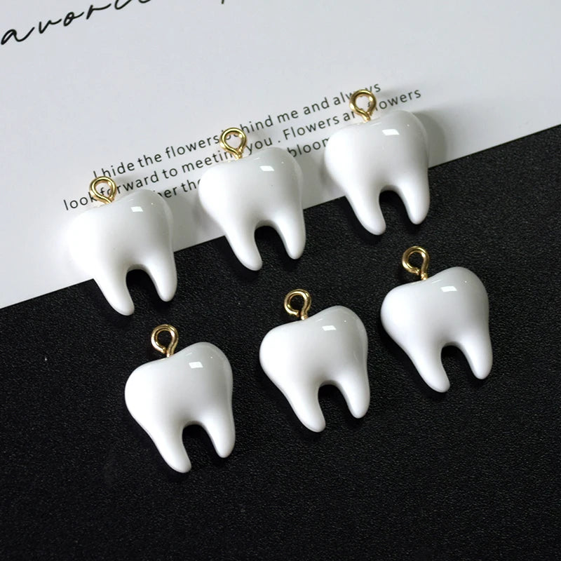 Cute Tooth Charms Resin Pendants for Jewelry Making DIY Earrings Necklaces Bracelets Craft Supplies
