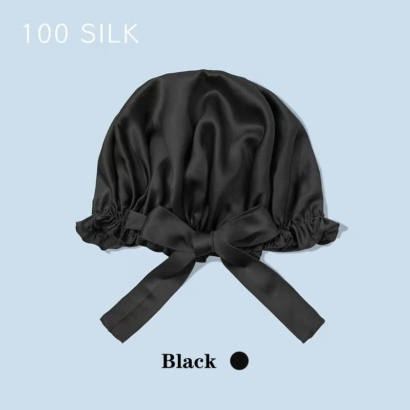 22 Momme 100% Mulberry Silk Bonnet Hair Wrap for Sleeping, Adjustable Silk Scrunchies Sleep Cap for Women Men Hair Care
