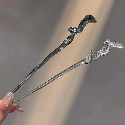 Elegante gepersonaliseerde metalen haaraccessoire, minimalistische Chinese haarspriet, ideaal voor een punkstijl, ontwerpen haarspeld voor vrouwen, unieke haarpen, 1 stuk.