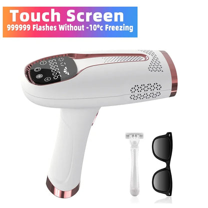 Revolutionair IPL Laser Haarverwijderingsapparaat – Dubbel-functionele Haarsnijder & Vibrerende Scheerapparaat voor Mannen en Vrouwen, Perfect voor Gezichtshaarverwijdering!